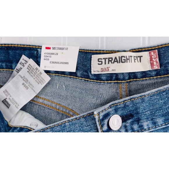 Levis 505 Straight Fit Jeans Size 36x32 Blue Denim - Picture 2 of 6